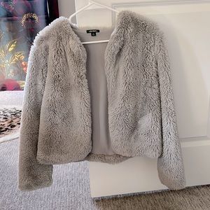 Cropped faux fur coat!!!